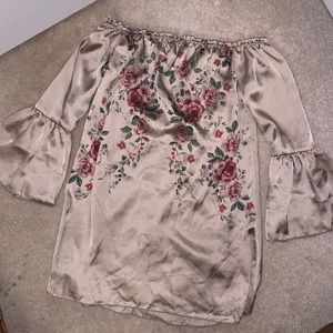 Charlotte Russe satin off the shoulder floral print dress